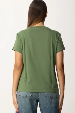 Patrizia Pepe T-shirt Basica con Logo LetteringGREEN GARDEN