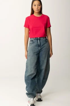 Patrizia Pepe T-shirt Basica con Logo LetteringPOISON ORCHID