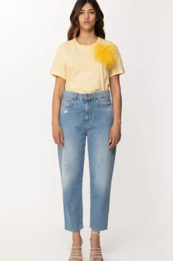 Patrizia Pepe T-shirt con Inserto PiumetteCLARITY YELLOW