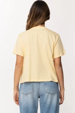 Patrizia Pepe T-shirt con Inserto PiumetteCLARITY YELLOW