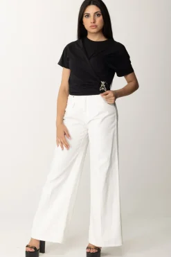 Patrizia Pepe T-shirt con Logo Fly In StrassNERO