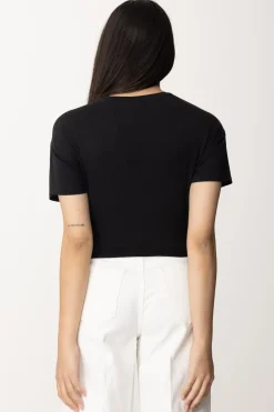 Patrizia Pepe T-shirt con Logo Fly In StrassNERO