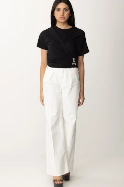 Patrizia Pepe T-shirt con Logo Fly In StrassNERO