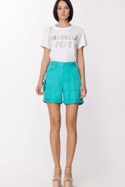 Patrizia Pepe T-shirt con Logo RicamatoBIANCO OTTICO