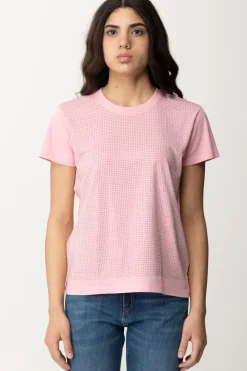 Patrizia Pepe T-shirt con StrassFRESH PINK WASH