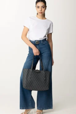 Patrizia Pepe T-shirt con Scollo Su Retro e Logo In StrassBIANCO OTTICO