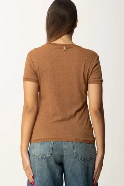 Patrizia Pepe T-shirt In Maglia con LurexETE. BROWN LUREX