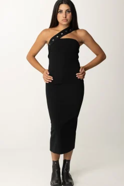 Patrizia Pepe Tubino Midi con EyeletsNERO