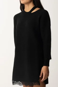 Pinko Abito In Maglia con Cut-out e PizzoNERO LIMOUSINE