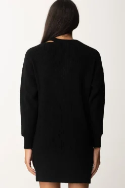Pinko Abito In Maglia con Cut-out e PizzoNERO LIMOUSINE
