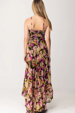 Pinko Abito Lungo Stampa IrisMULT.NERO/FUXIA