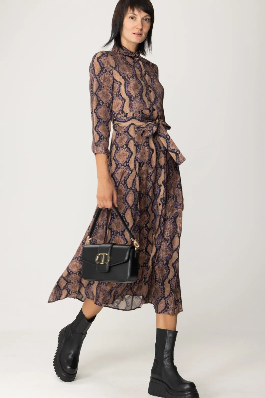 Pinko Abito Stampa AnimalierMULT.MARRONE/LILLA