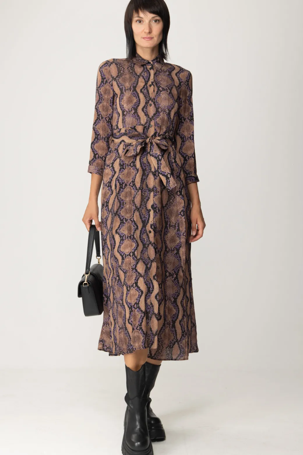 Pinko Abito Stampa AnimalierMULT.MARRONE/LILLA