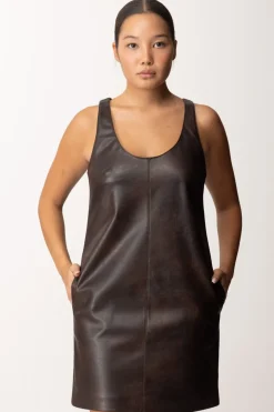 Pinko Abito Tunica In PelleMARRONE-CHICCO DI CAFFE'