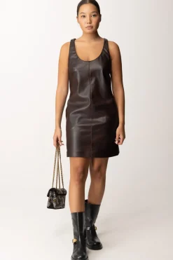 Pinko Abito Tunica In PelleMARRONE-CHICCO DI CAFFE'