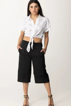 Pinko Bermuda In Satin con CoulisseNERO LIMOUSINE