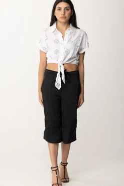 Pinko Bermuda In Satin con CoulisseNERO LIMOUSINE