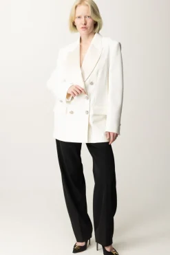 Pinko Blazer Elegante con Spilla e Bottoni GioielloBIANCO-BIANCANEVE