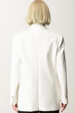 Pinko Blazer Elegante con Spilla e Bottoni GioielloBIANCO-BIANCANEVE
