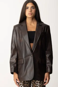 Pinko Blazer In PelleMARRONE-CHICCO DI CAFFE'