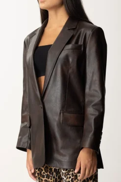 Pinko Blazer In PelleMARRONE-CHICCO DI CAFFE'