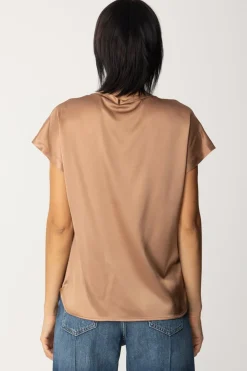 Pinko Blusa In SatinCAFFELATTE SC.