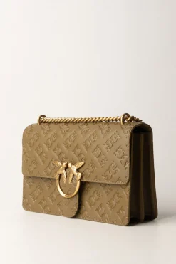Pinko Borsa a Tracolla Love Bag con Pattern LogoPIANTAGIONE-ANTIQUE GOLD