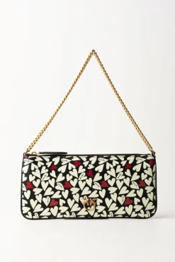 Pinko Borsa Flat HeartsNERO/BIANCO/ROSSO-ANTIQUE GOLD