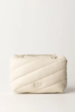 Pinko Borsa Love Puff Mini con Trapuntatura ObliquaBIANCO-BLOCK COLOR