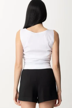 Pinko Camicetta Smanicata con ArricciatureBIANCO BRILL.