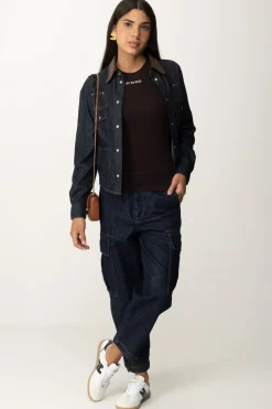 Pinko Camicia Coro In JeansLAVAGGIO RINSE BLU SCURO