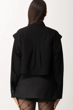 Pinko Camicia Crop In Viscosa StretchNERO LIMOUSINE