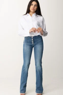 Pinko Camicia In Popeline Taglio CropBIANCO BRILL.