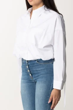 Pinko Camicia In Popeline Taglio CropBIANCO BRILL.