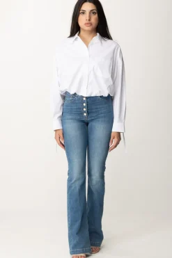 Pinko Camicia In Popeline Taglio CropBIANCO BRILL.