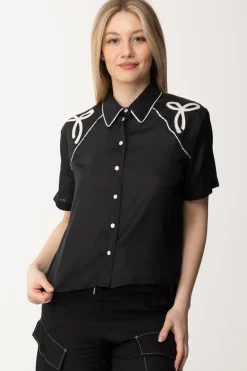 Pinko Camicia In Satin con RicamoNERO/BURRO