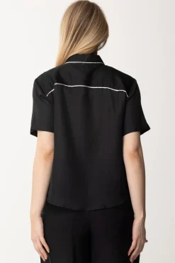 Pinko Camicia In Satin con RicamoNERO/BURRO