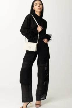 Pinko Camicia In Viscosa con PiumetteNERO LIMOUSINE