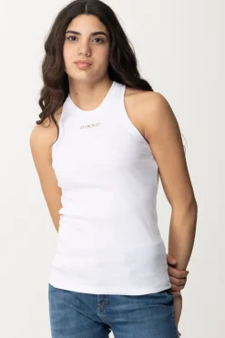 Pinko Canotta a Costine con LogoBIANCO BRILL.