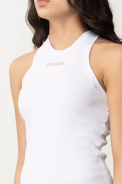 Pinko Canotta a Costine con LogoBIANCO BRILL.