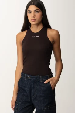 Pinko Canotta a Costine con LogoMARRONE