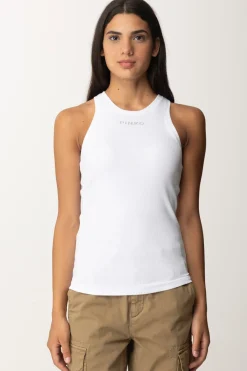 Pinko Canotta a Costine con LogoBIANCO BRILL.
