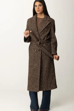 Pinko Cappotto Doppiopetto In Misto LanaCAMMELLO/MARRONE