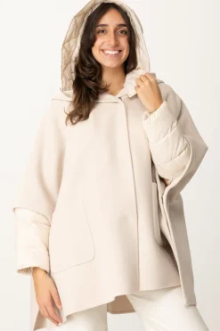 Pinko Cappotto Poncho Medaglia con Dettagli ZipBEIGE