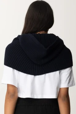 Pinko Cappuccio In Maglia con LogoBLU MARINO CUPO