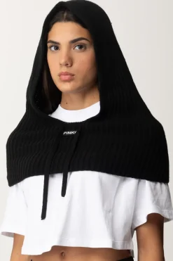 Pinko Cappuccio In Maglia con LogoNERO LIMOUSINE