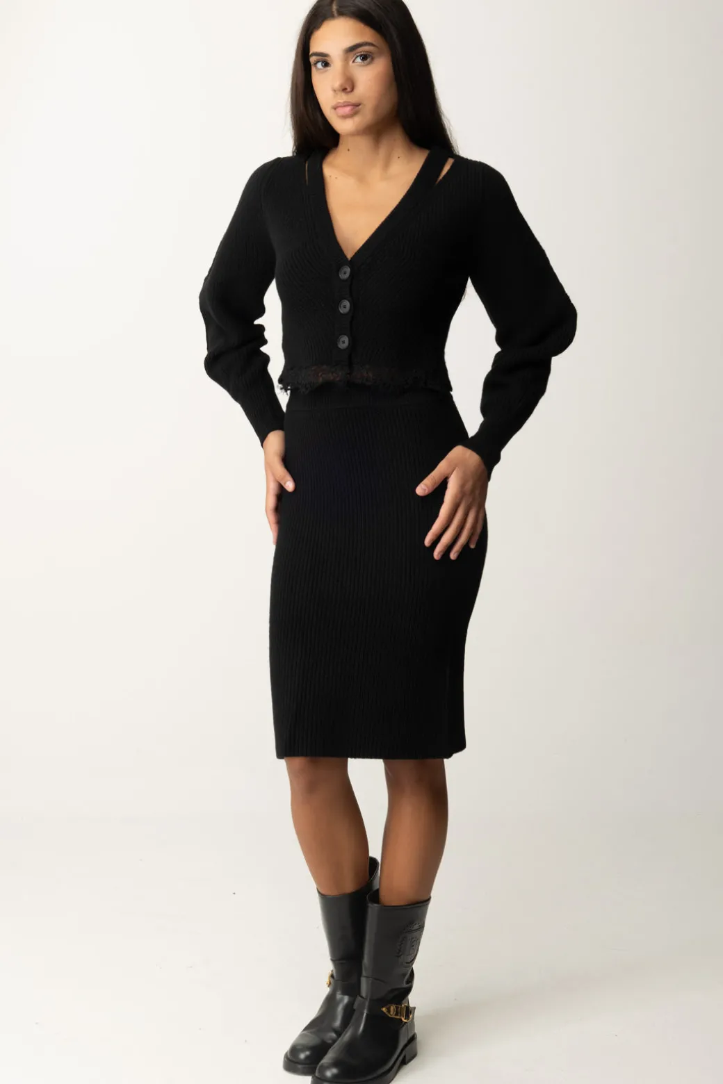 Pinko Cardigan a Coste con PizzoNERO LIMOUSINE