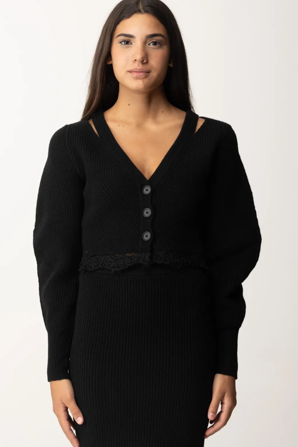 Pinko Cardigan a Coste con PizzoNERO LIMOUSINE