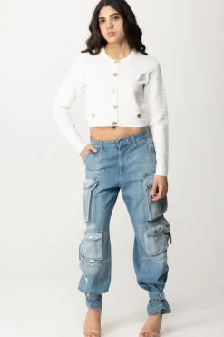 Pinko Cardigan con Bottoni LogatiBIANCO BRILL.