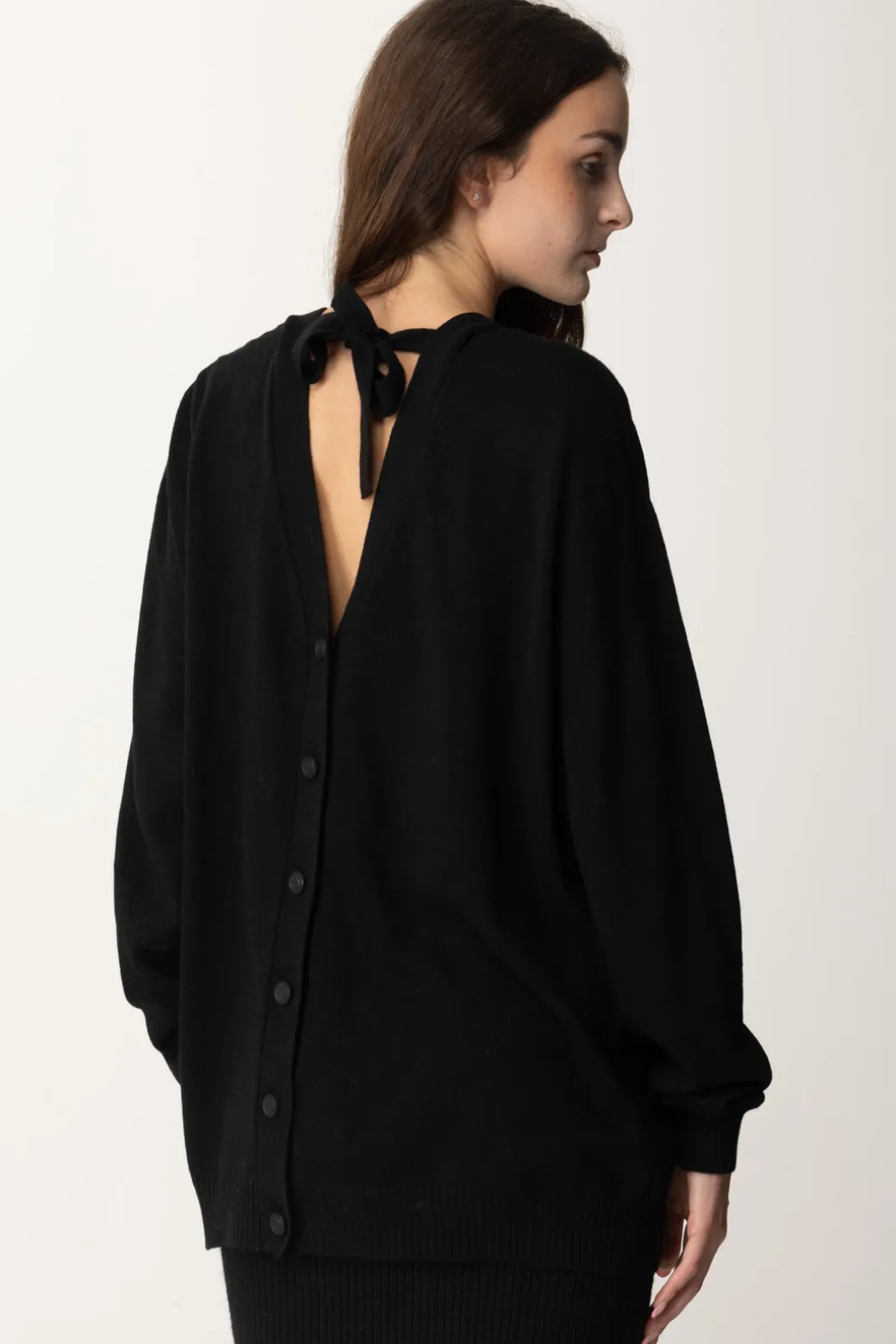 Pinko Cardigan con Scollo Su RetroNERO LIMOUSINE